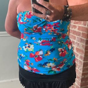 Chaps Twist Front Tankini Top